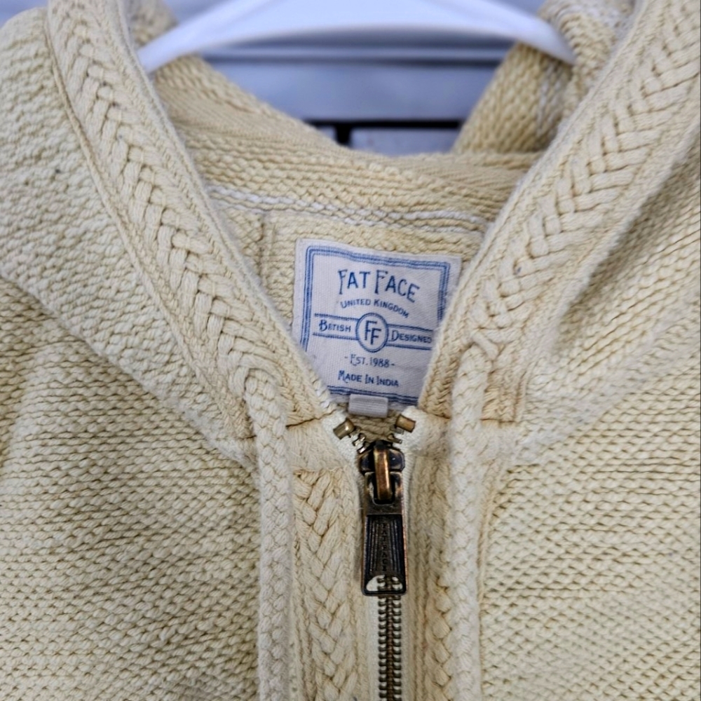 FatFace butter yellow zipup knitt sweater.